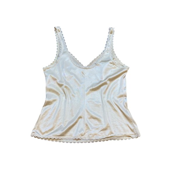 Vintage 90s Warners Satin Ivory Camisole Top Size 34 Lace Trim Made In USA - Picture 3 of 6